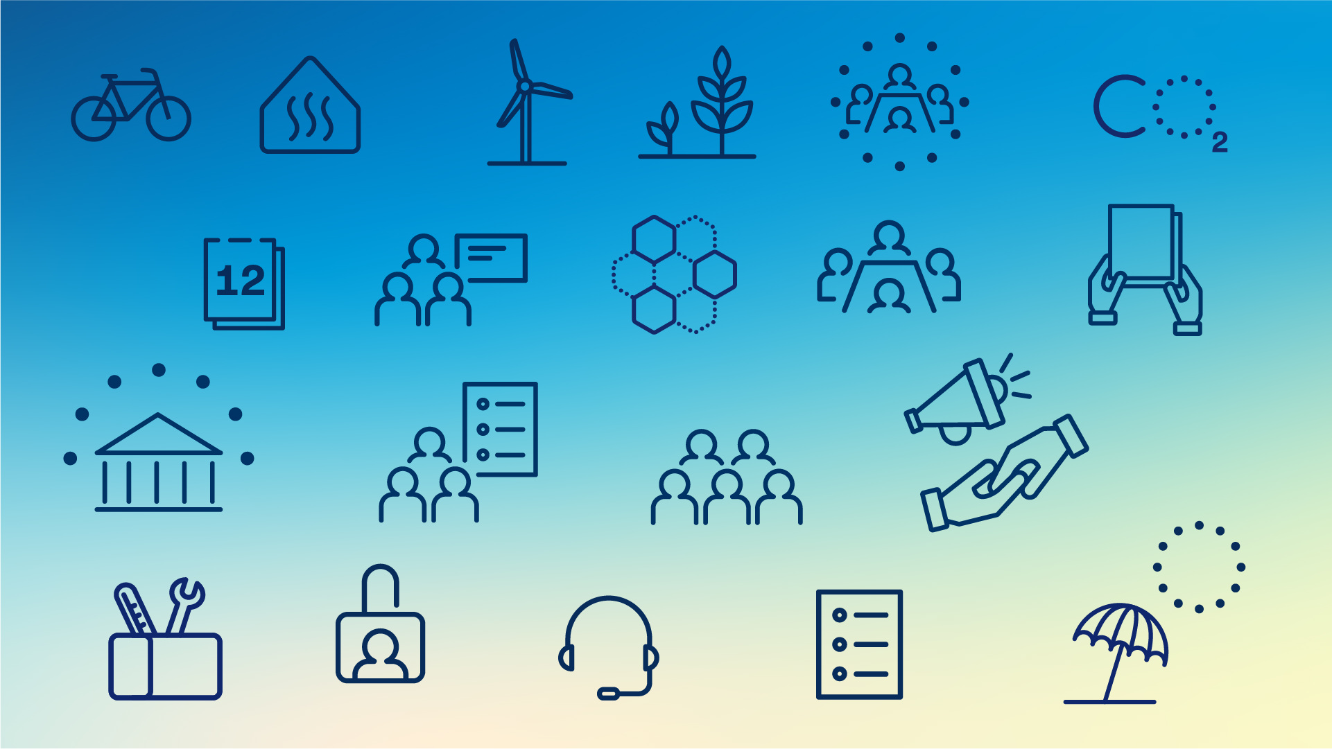 Various icons and pictograms created for the project