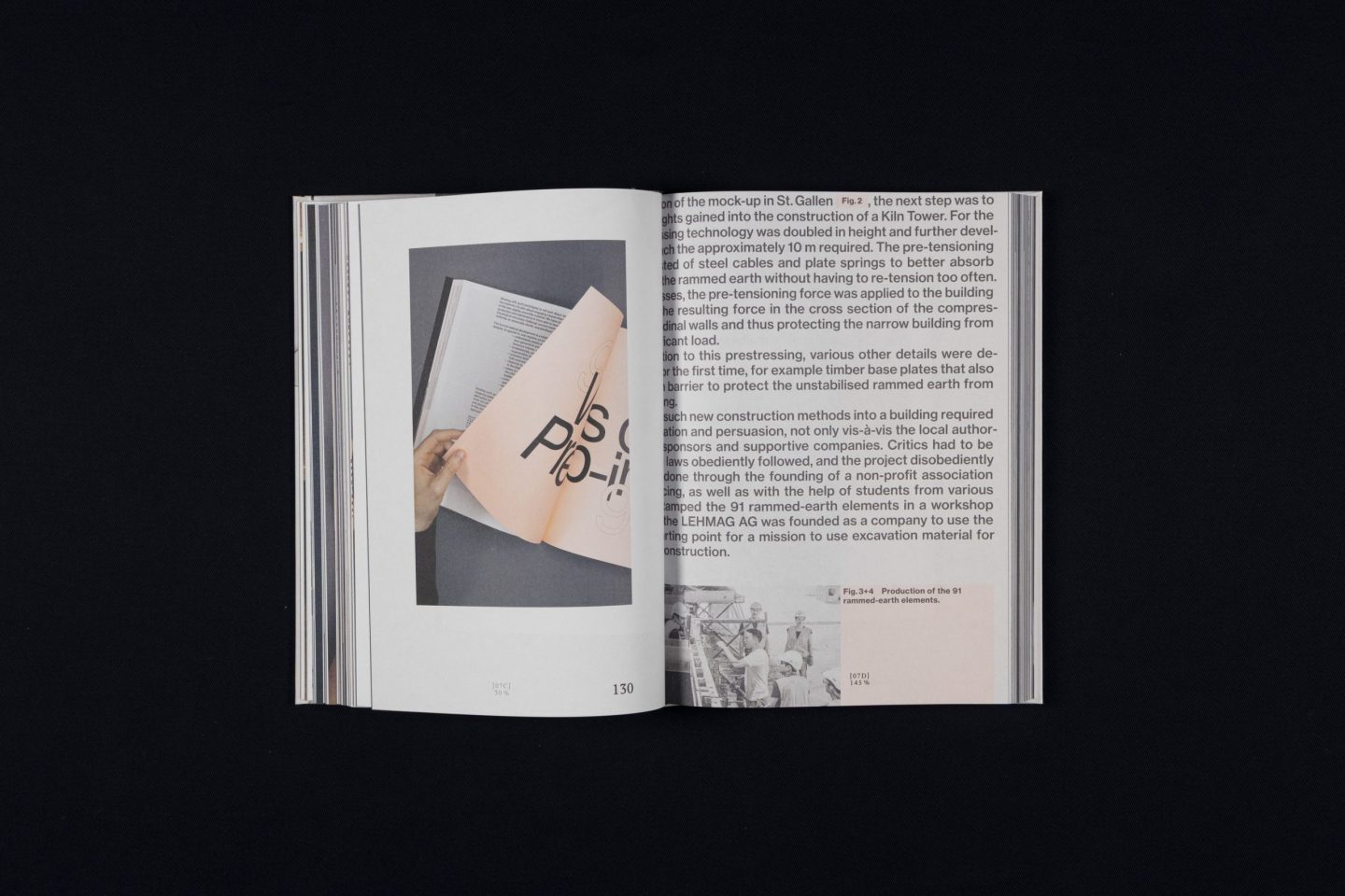 Catalogue spread for Die Schönsten Deutschen Bücher 2025, featuring the award-winning book Constructive Disobedience: Happy Little Accidents with documentary book photography, layered editorial text and a refined architectural layout.