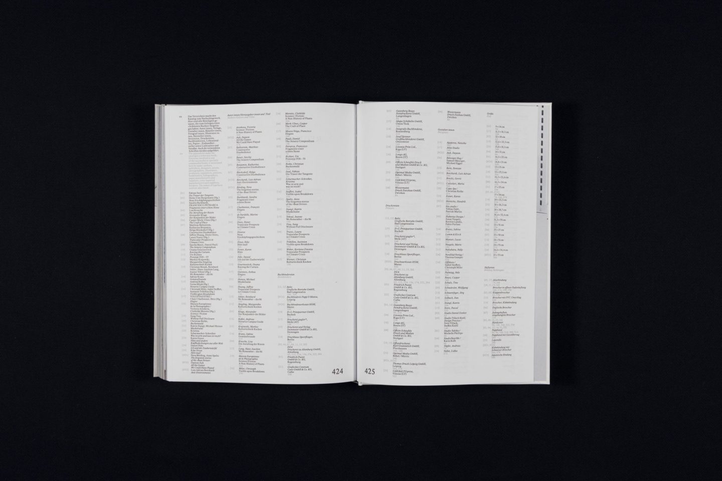 The last part of the book layout shows the list of participants in all of the books