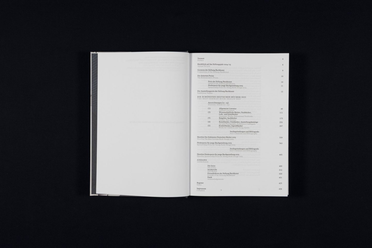 Book design for Stiftung Buckunst, “Die Schönsten Deutschen Bücher”