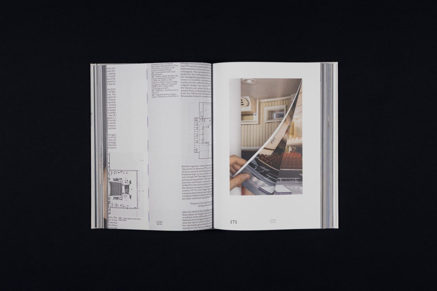 Catalogue spread for Die Schönsten Deutschen Bücher 2025, featuring the award-winning book Soviet Bus Stops: Volume II by Oxana Gourinovitch with documentary book photography, architectural floor plans and a restrained editorial layout.