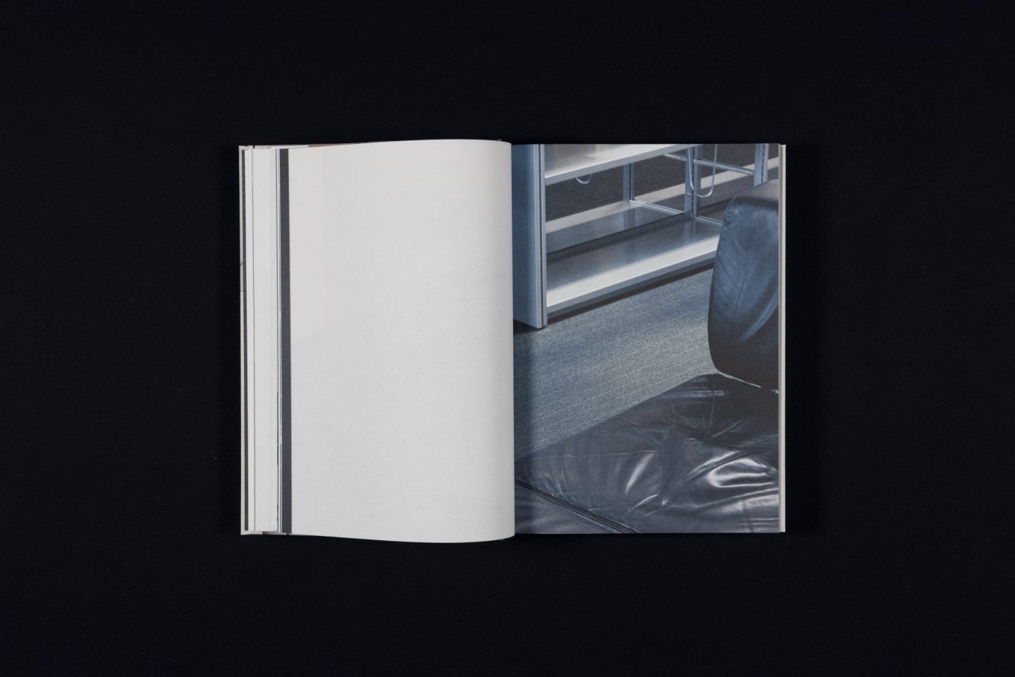 Catalogue spread for Die Schönsten Deutschen Bücher 2025, featuring a full-bleed interior photograph with a reading-room chair and a minimal editorial image sequence.