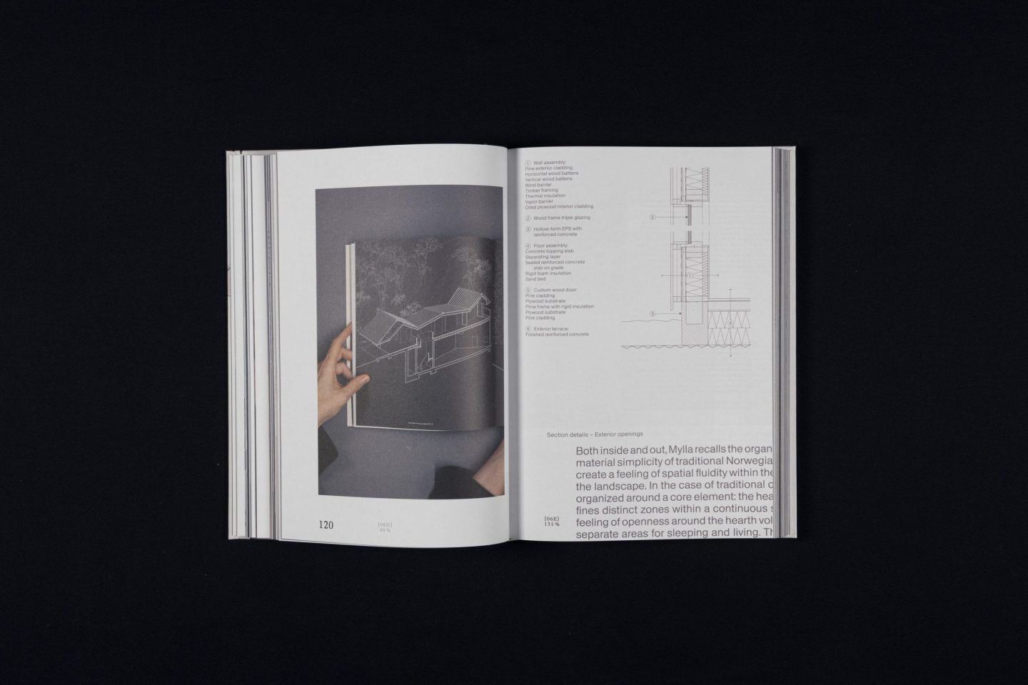 Catalogue spread for Die Schönsten Deutschen Bücher 2025, featuring the award-winning book Craft, Place and the Digital by Bänziger Hug Kasper Florio with architectural drawings, material details and documentary book photography.