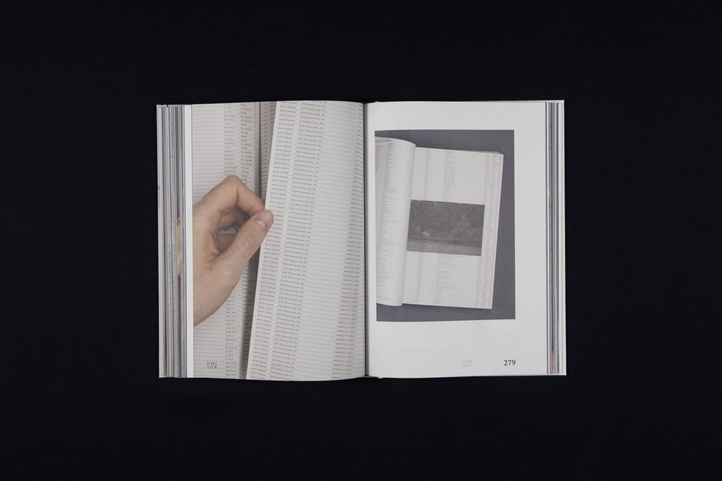 Catalogue spread for Die Schönsten Deutschen Bücher 2025, featuring the award-winning book Without Full Disclosure published by Distanz Verlag with documentary book photography, index-like page structures and a restrained editorial layout.