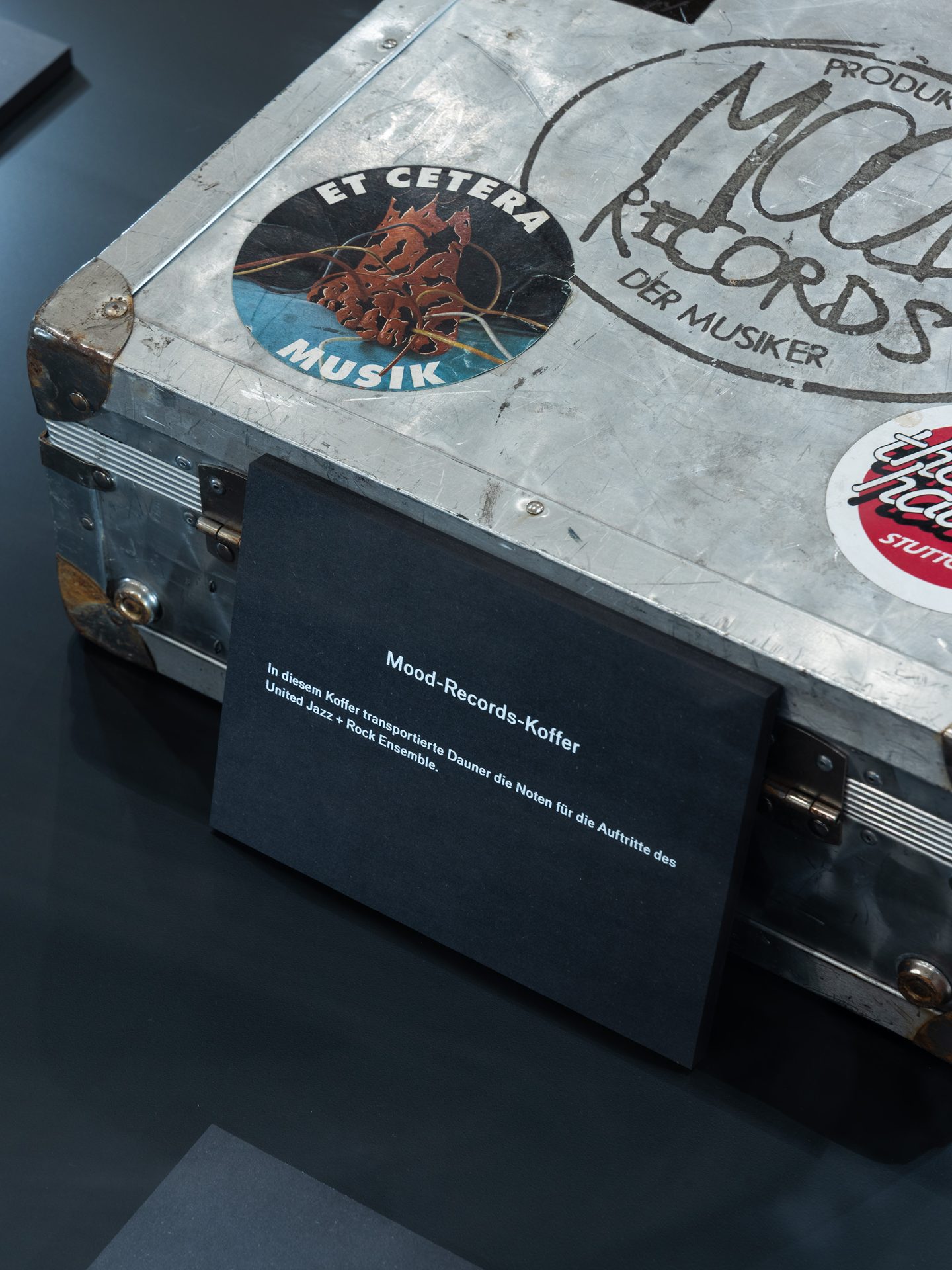 Close-up, tapes and vinyl and music scores show the work of Wolfgang Dauner