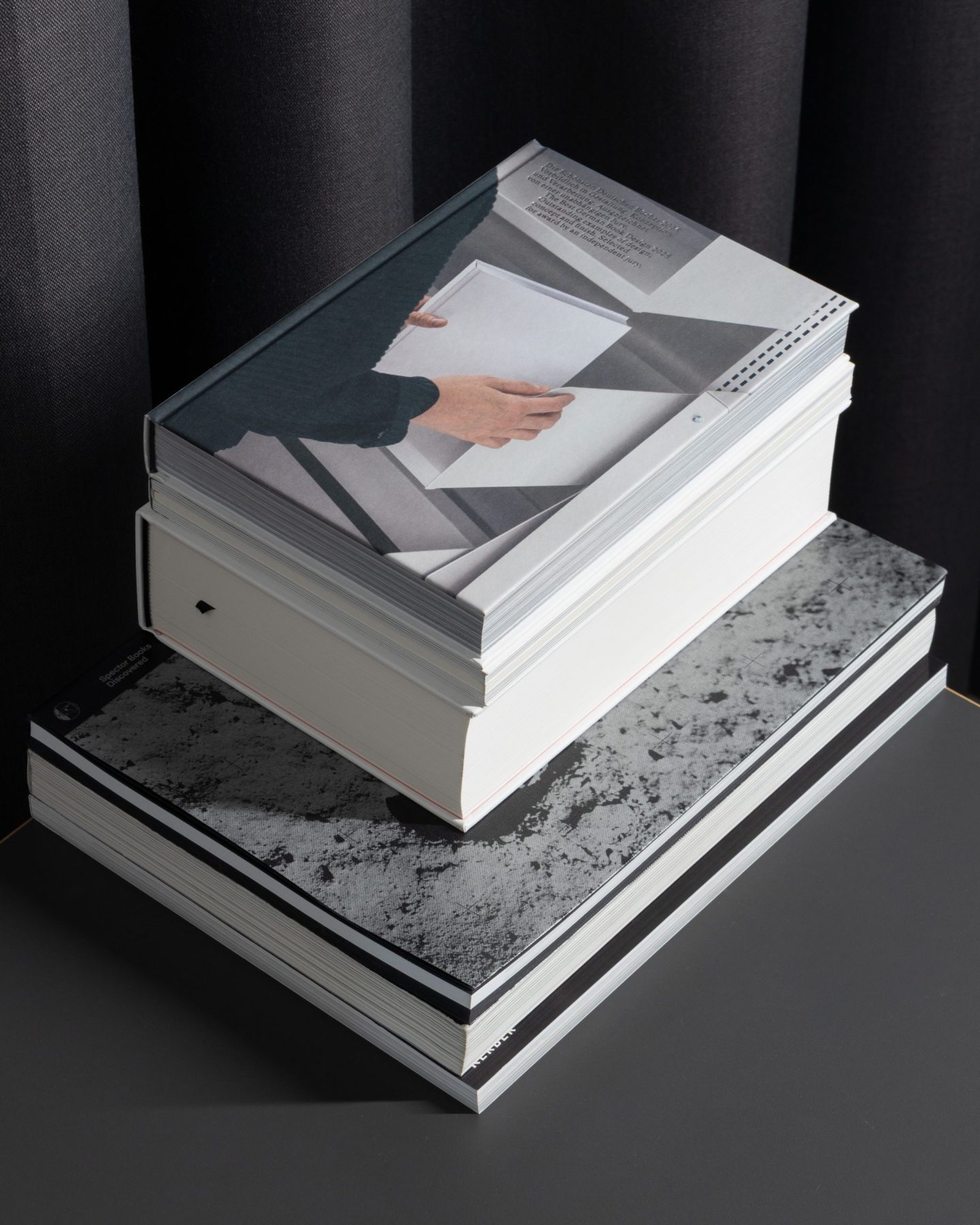 Studio Tillack Knöll library with books on editorial design, exhibition design, artist publications and visual communication.