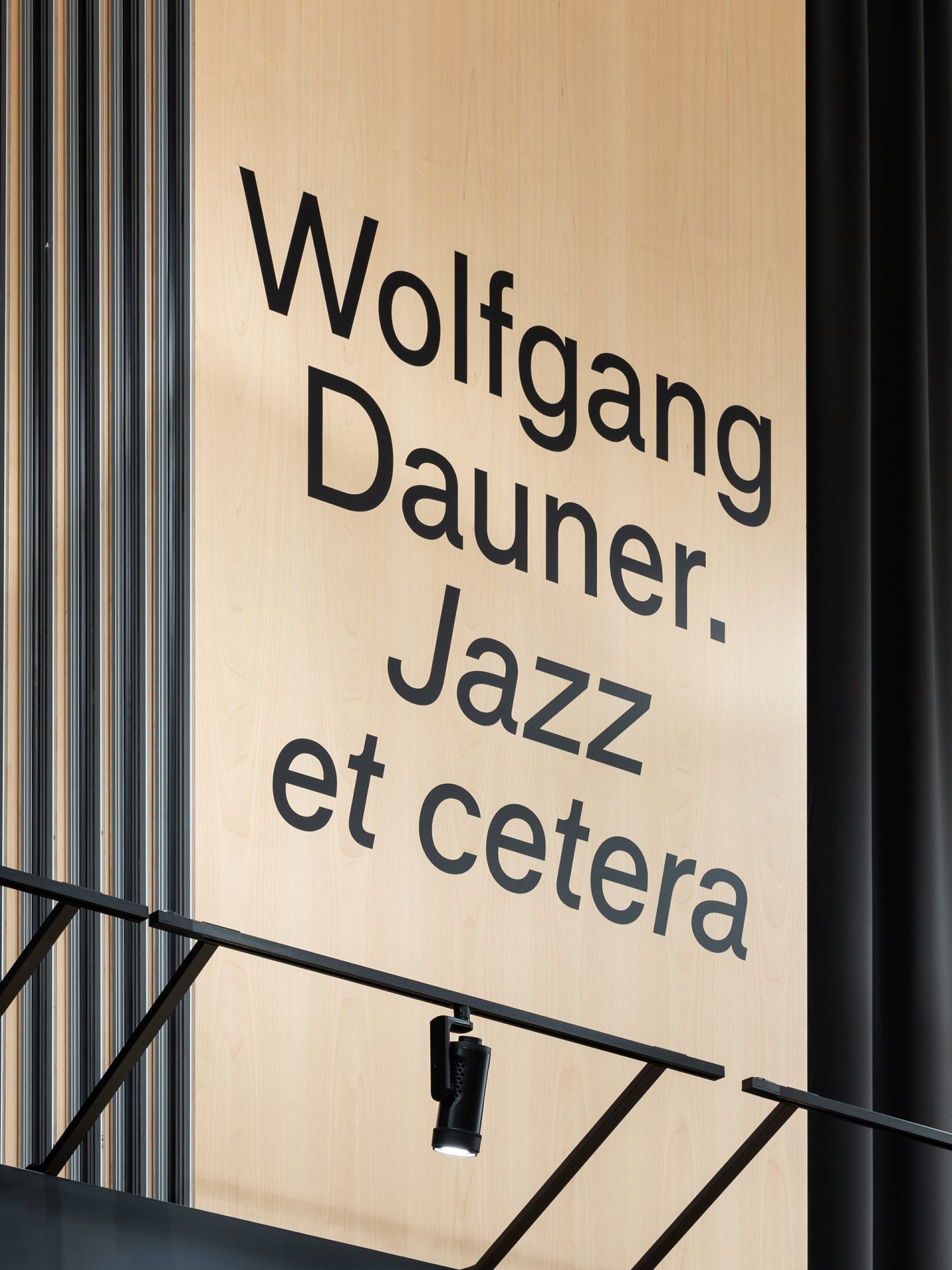 Exhibition design close-up on the title of the exhibition